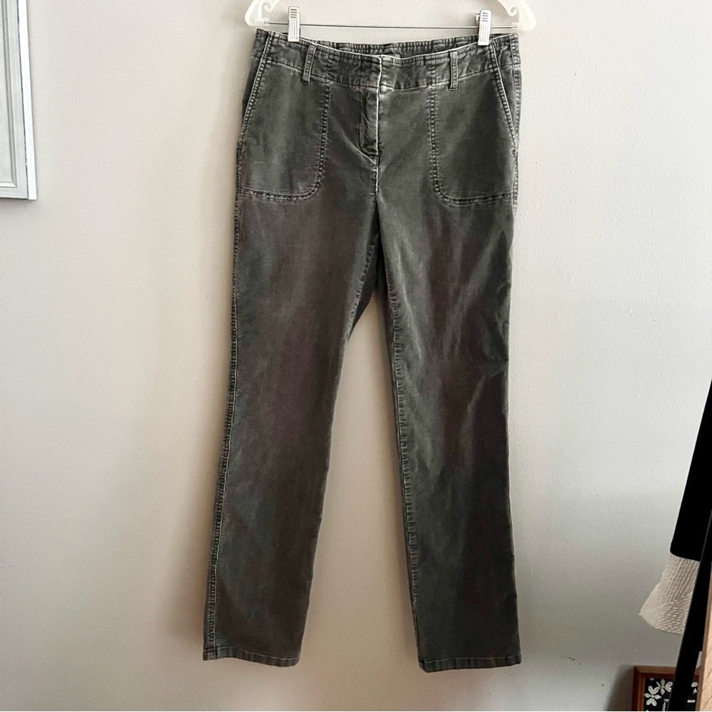 J. Jill Gray Pants thin corduroy stretch style size 10 good condition